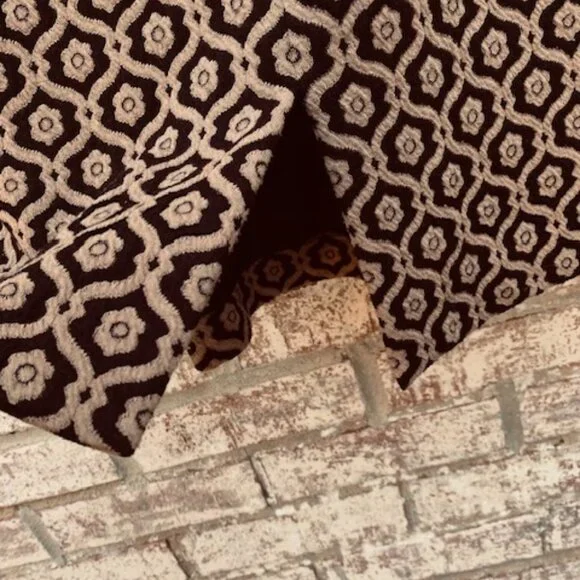 Nine West Jacquard Geometric Dress Sheath Black Tan Mandarin Size 10 - Picture 5 of 12